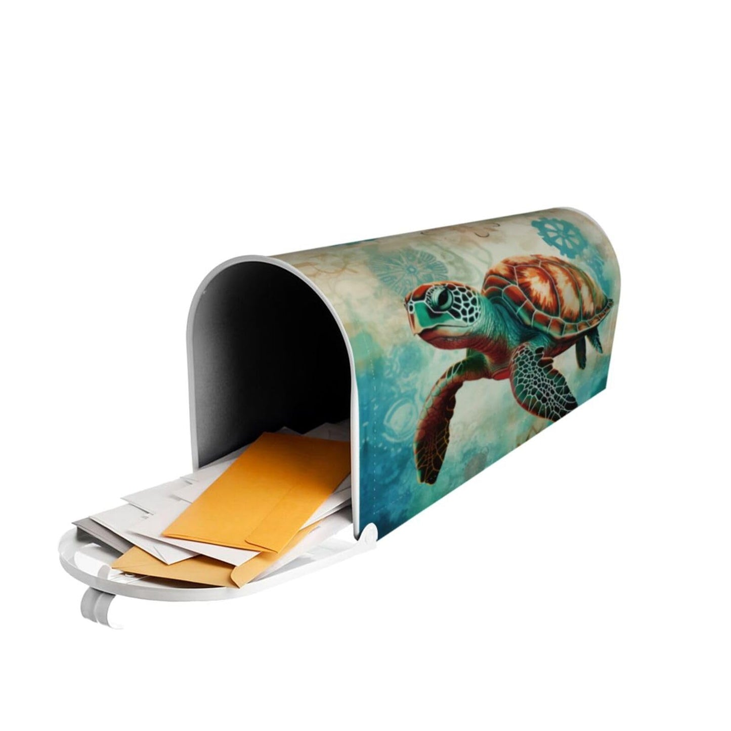 Sea Turtle Beach Ocean Animals Magnetic Mailbox Covers, Mail Wraps Garden Yard Home Decor for Outdoor Standard Size 21x18 in