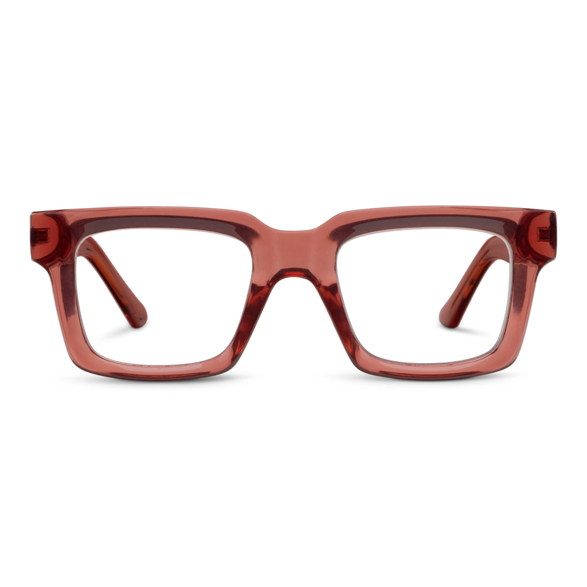 Peepers by PeeperSpecs Women's Spotlight Blue Light Blocking Reading Glasses and No Correction Eyewear Square, Rose, 1.25