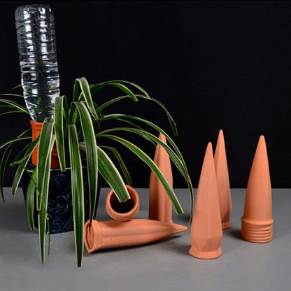 MorTime 6pcs Plant Watering Devices, Plant Waterer Self Watering Terracotta Spikes Automatically Water Your Indoor and Outdoor Plants While On Vacation
