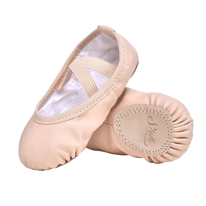 Stelle Ballet Shoes for Girls Toddler Ballet Slippers Soft Leather Boys Dance Shoes for Toddler/Little Kid/Big Kid (Ballet Pink, 9MT)
