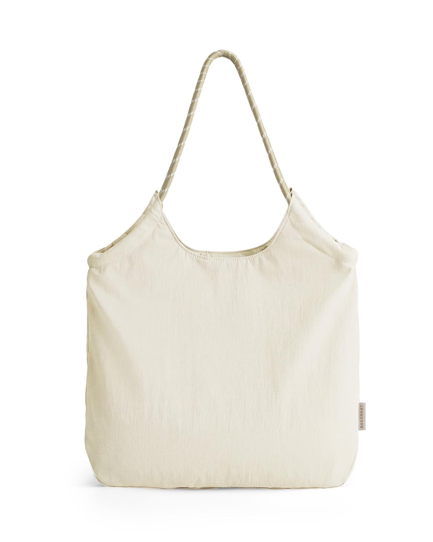 BAGSMART Beach Bags for Women, Beach Tote Bag Beach Bag with Zipper Waterproof Sandproof Swim Pool Bag for Beach, Travel, Gym (Beige)