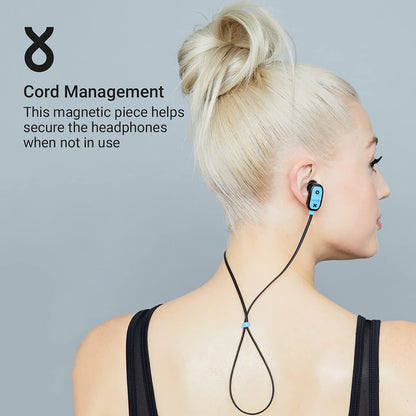 Bluetooth Wireless Earbuds Secure Ear-hook, 7 Hour Playtime, 30 Foot Range, Hands-Free Calling, Sweat Resistant JAM Live Large Earphones Blue