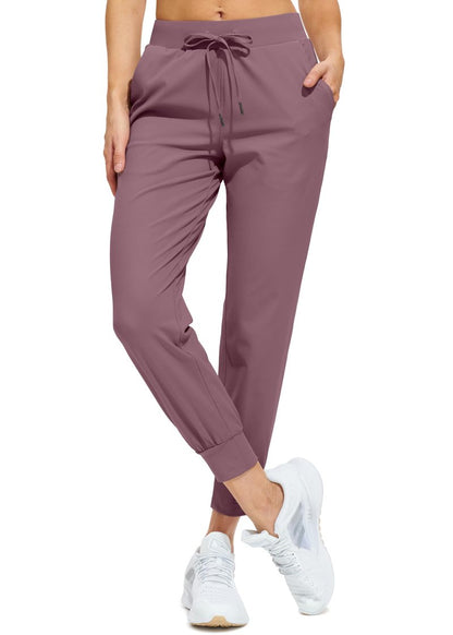 Libin Women's Joggers Pants Athletic Dance Sweatpants with Pockets Running Tapered Casual Pants for Workout,Lounge, Vintage Purple L