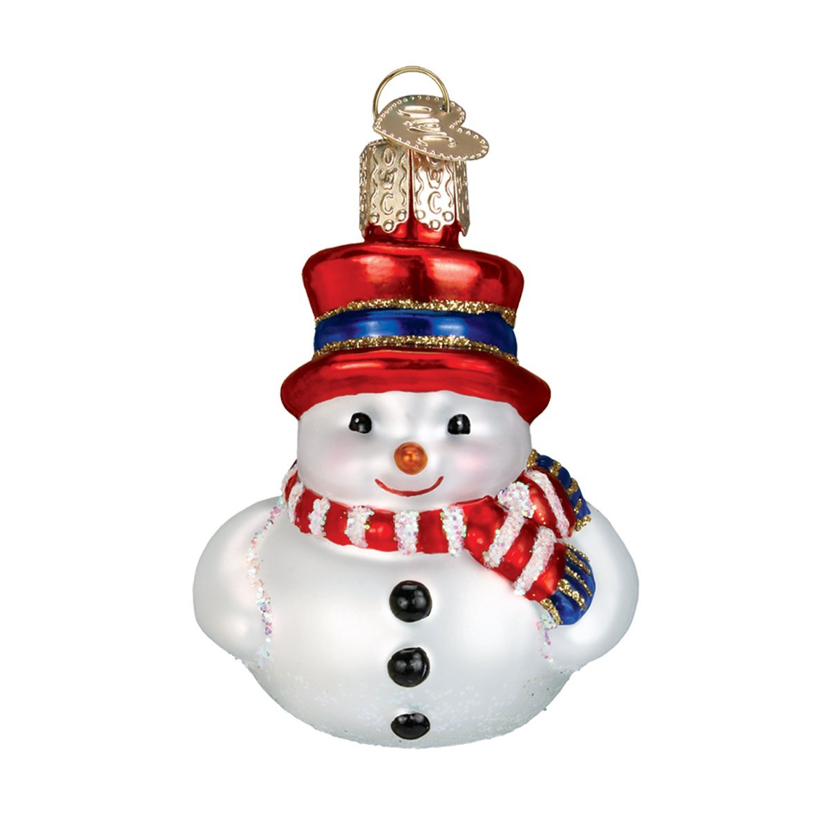 Old World Christmas Mini Snowman Set Glass Blown Ornament for Christmas Tree, Handcrafted Holiday Decoration, Set Collection