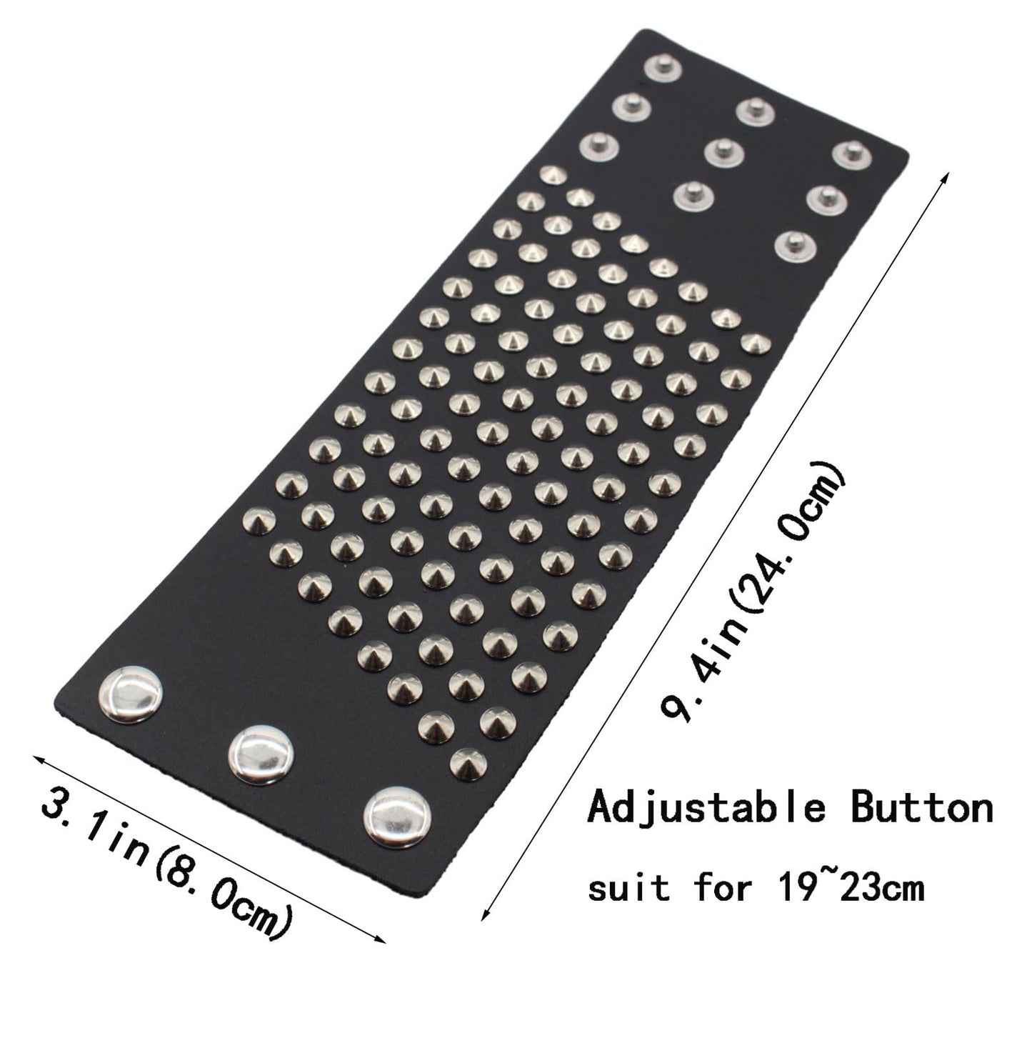 Scddboy Gothic Spike Studded Wrap Gauntlet Wristband for Men,Punk Leather Cuff Bracelet for Men
