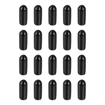 DMiotech 20 Pack 3/16" ID Black Screw Thread Protectors Rubber End Caps Bolt Covers for Screw Bolt Furniture Pipe