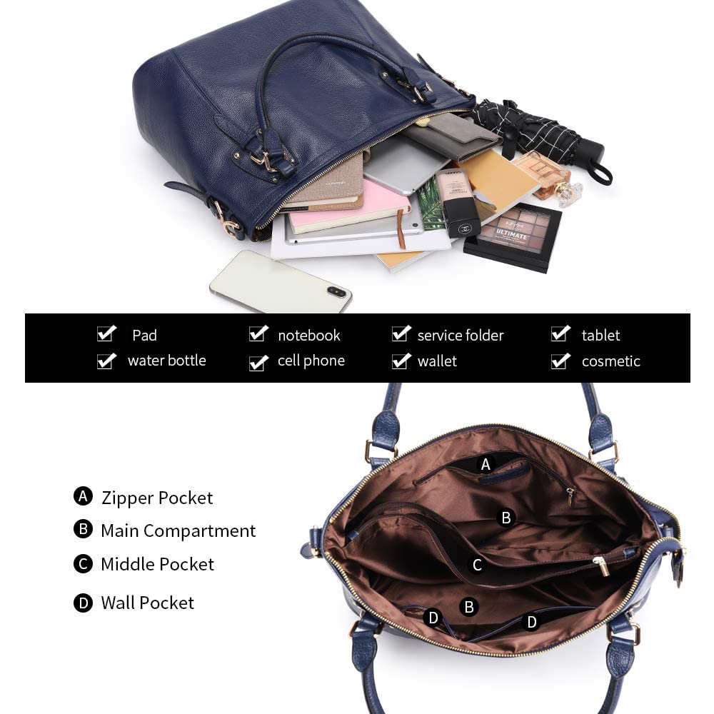 Kattee Leather Handbags Tote Shoulder Bag for Woman Satchel Designer Purse Top Handles Crossbody Bag Large Capacity