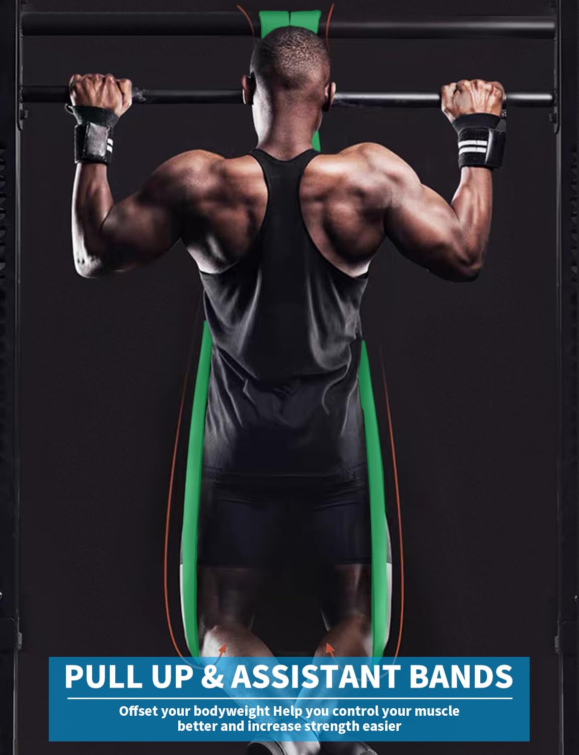 Pull Up Bands, Resistance Bands, Pull Up Assistance Band Resistance Exercise Bands for Men & Women Working Out, Body Stretching, Physical Therapy, Muscle Training - Blue Model 001
