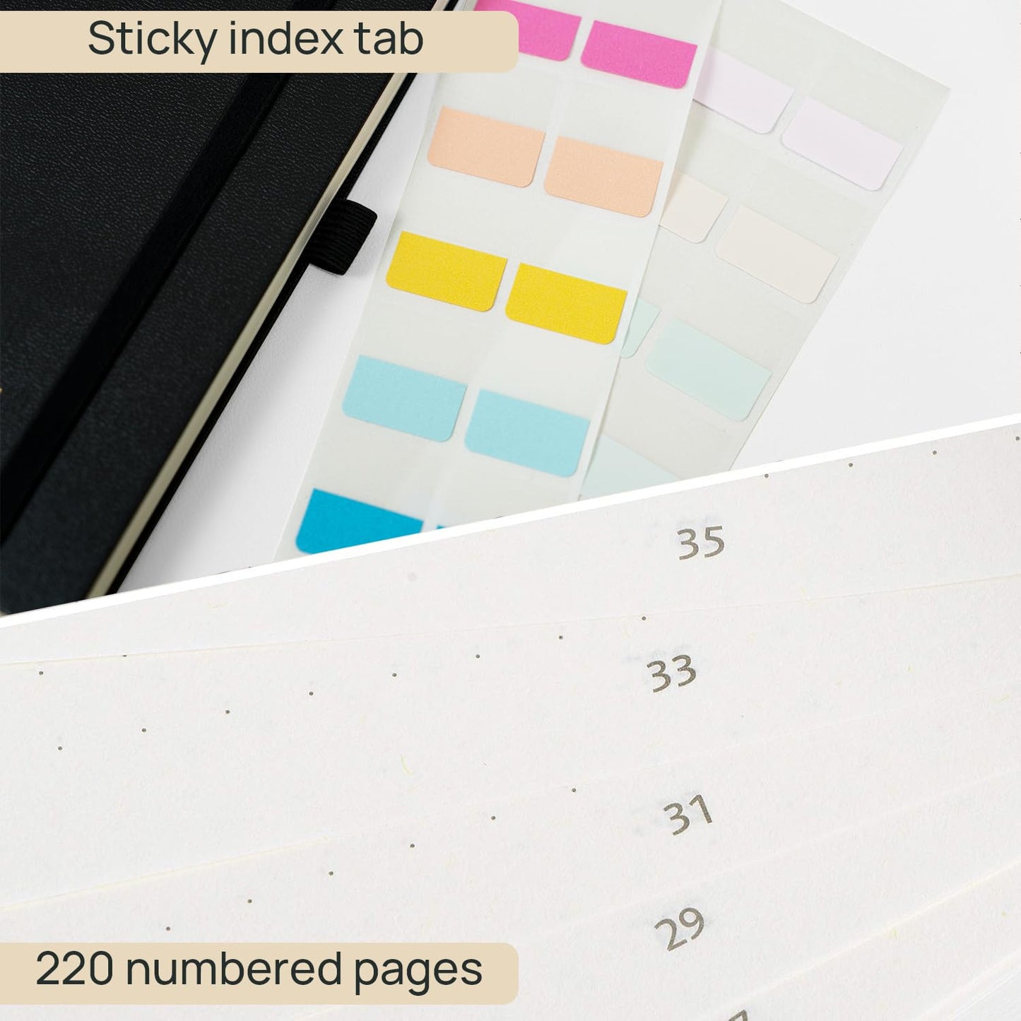 POPRUN Spiral Bullet Dotted Journal Notebook, 7-1/4" x 9-1/2" - 120 GSM Thick Paper, 220 Numbered Pages, Hardcover for Men & Women with Pocket, Index Tabs, 8 Perforated Sheets, Pacific Green
