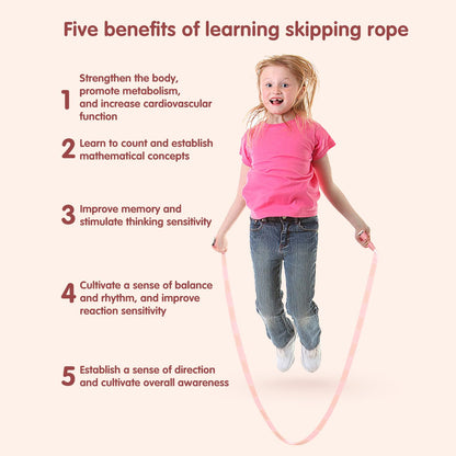 Redify Upgraded Beaded Jump Rope for Kids,Tangle-Free Segmented Kids Jump Rope with Soft Anti-slip Handles,Adjustable Jumping Rope for Children Women and Men Fitness 9.2 Feet, Pink Blue