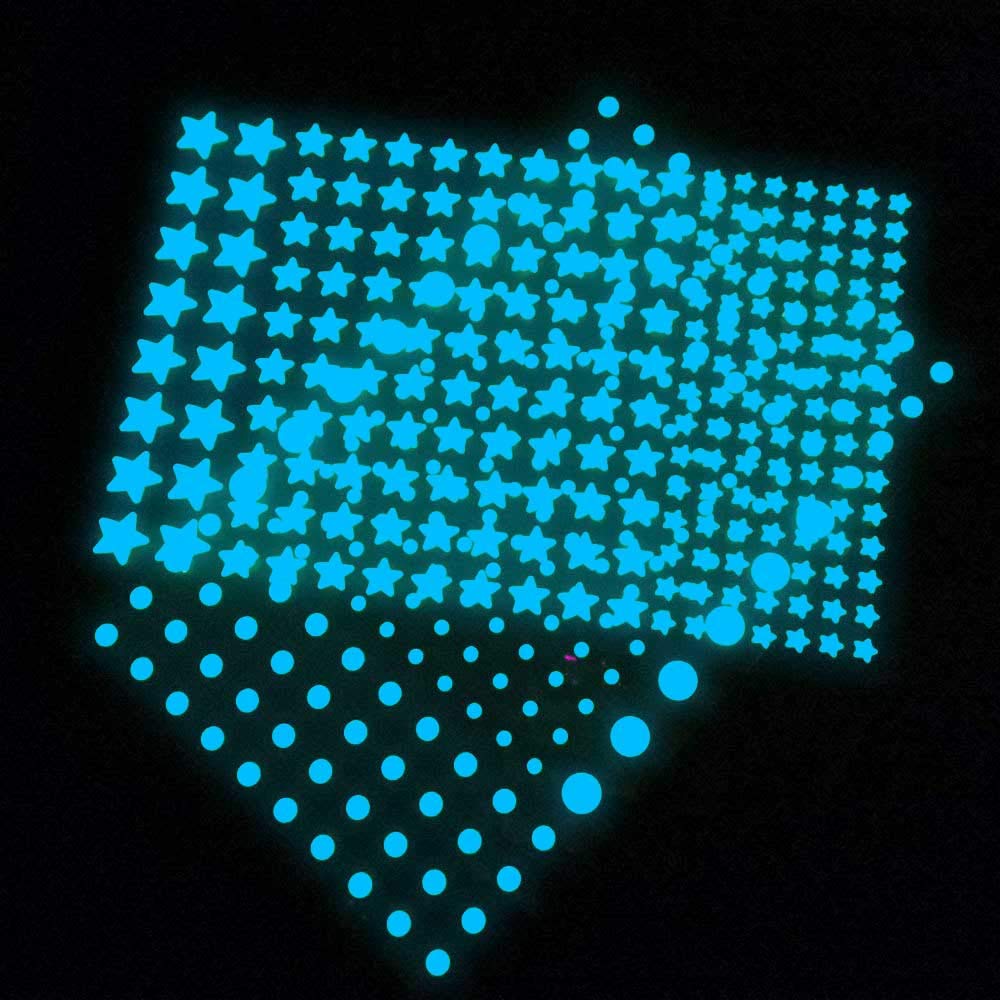 1230 PCS Glow in The Dark Stars Wall Stickers, 3D Adhesive Dots Decor Starry Sky Decor for Kids Bedroom, Beautiful Wall Decals (Blue)