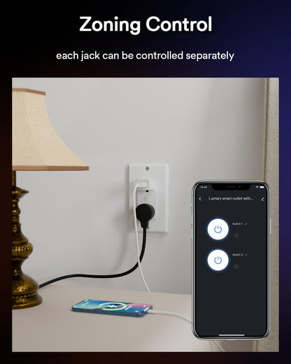 Lumary Smart USB Outlet with Type-C & USB-A Ports, WiFi in-Wall Outlet Compatible with Alexa & Google Home, Remote & Voice Control, Timer, FCC Certified, Tamper-Resistant, 4 Pack