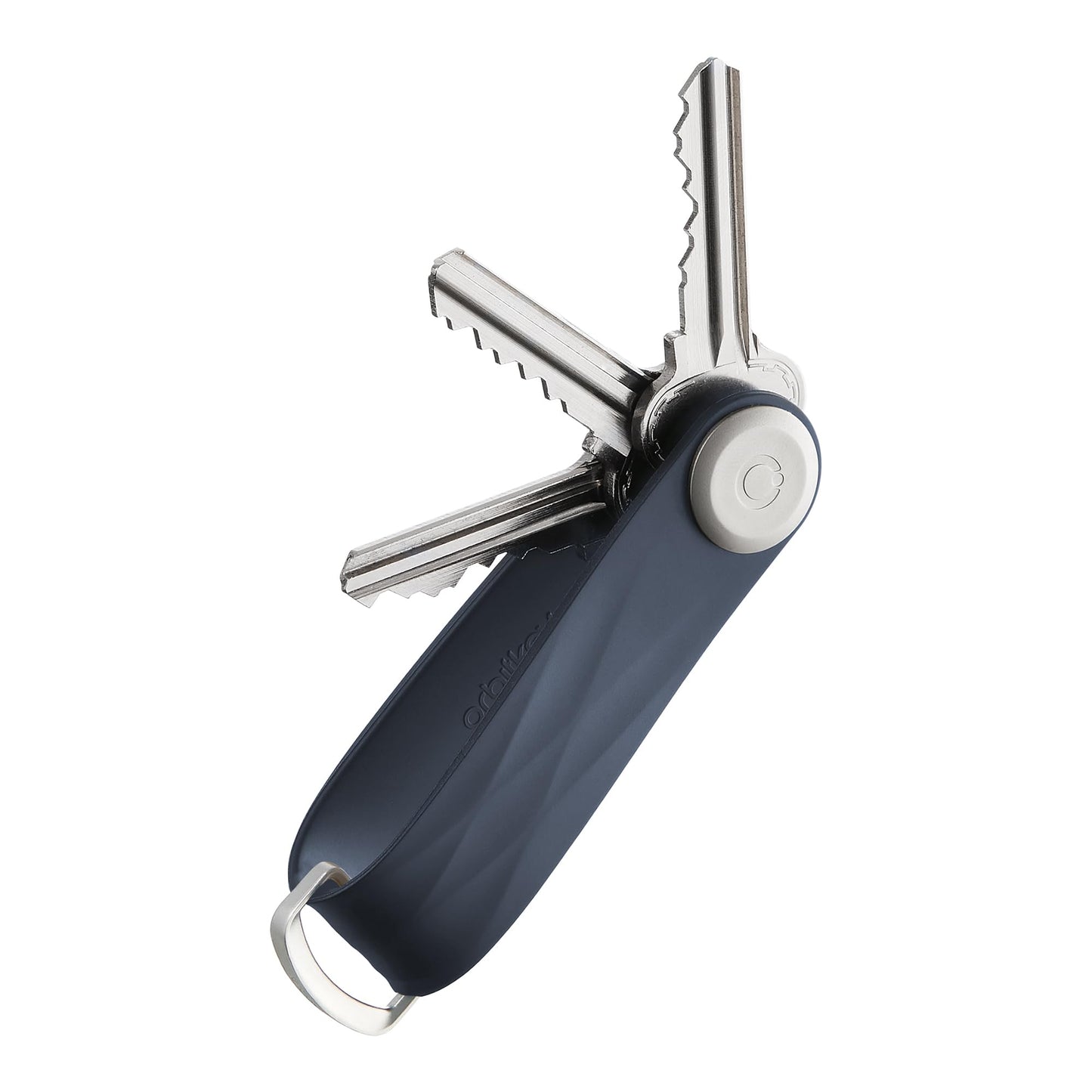 Orbitkey Active Key Organizer Lite – Durable Holder with Elastic Polymer Band, Carabiner Ring & Secure Locking Mechanism – Slim Pocket-Friendly Keychain for Everyday Carry & Travel (Midnight Blue)