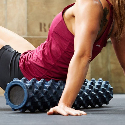 RumbleRoller Extra Firm Foam Roller Deep Tissue Massage Roller for Muscle Recovery (12 Inches Compact)