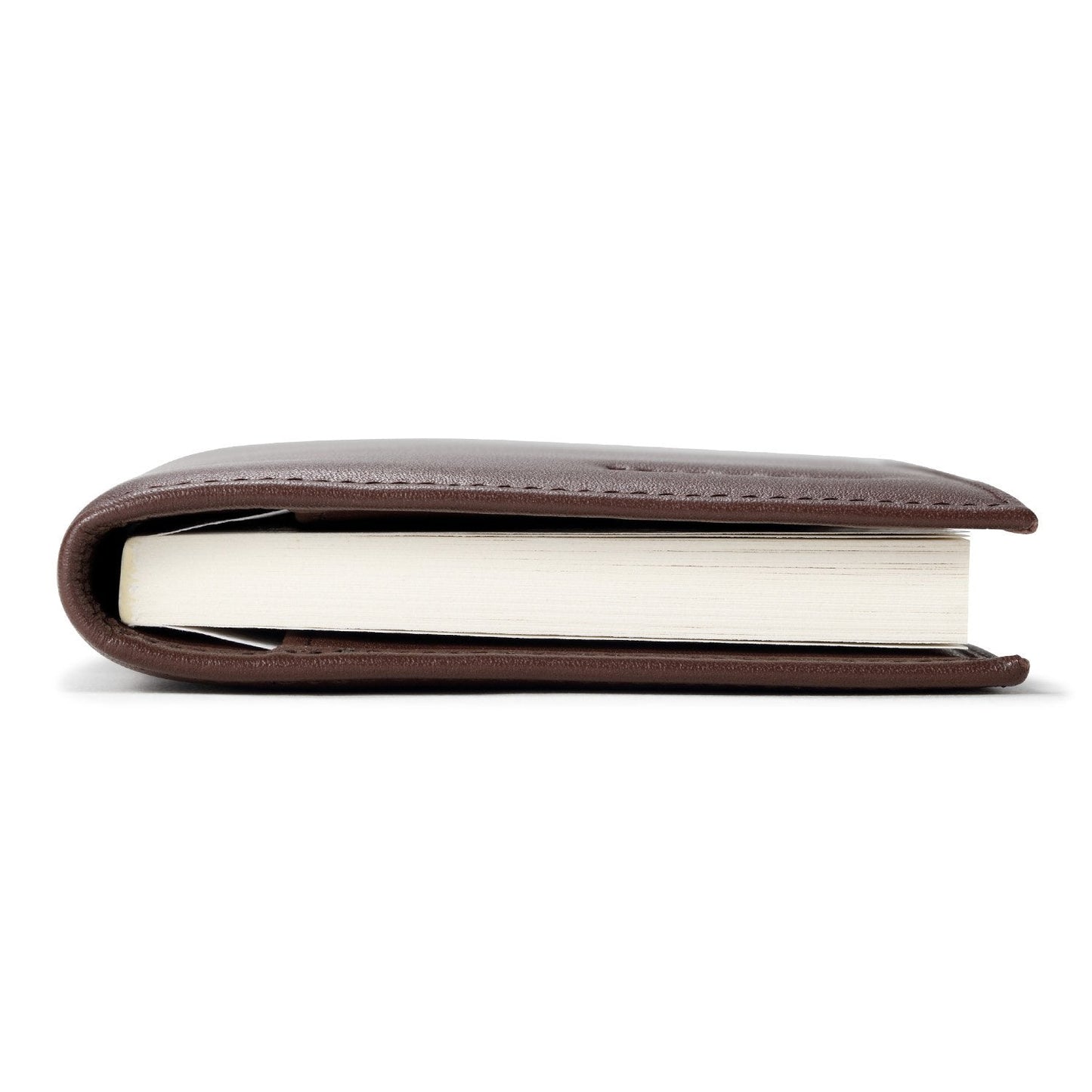 HISCOW Minimalist Leather Checkbook Cover for Men & Women - Italian Calfskin (Brown)