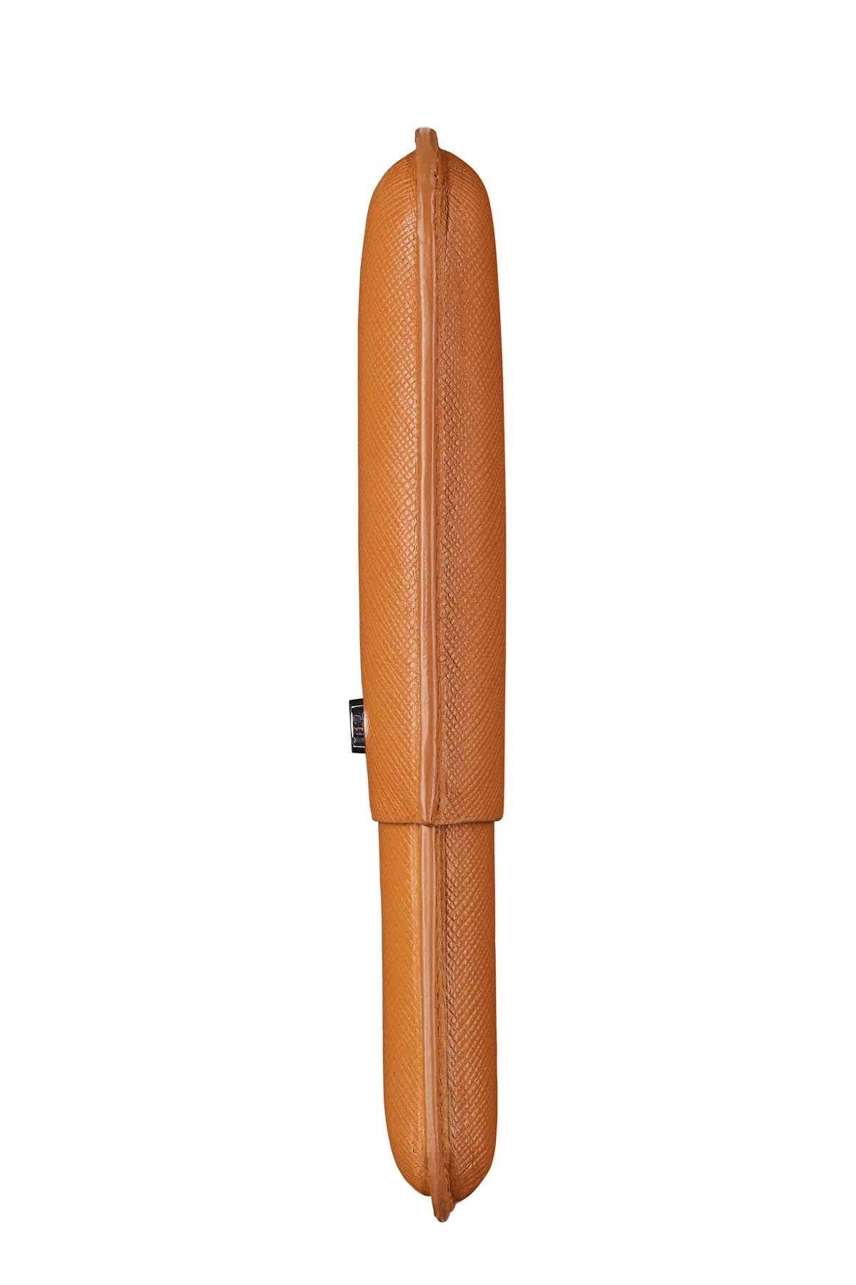 Cross Cigar Style Single Pen Case, Pen Pouch for Business, Travel & Gifting, Genuine Saffiano Leather, Gift Box Presentation - Mocha