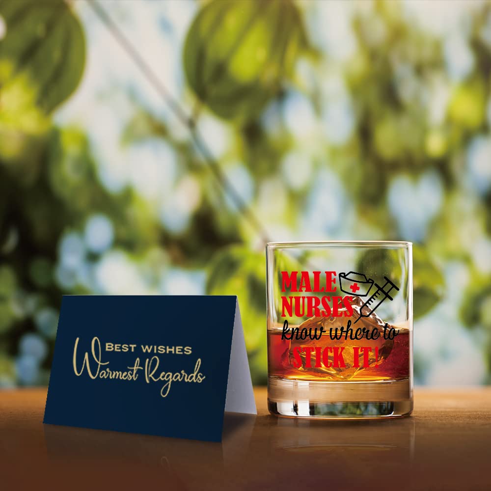 TOUNER Male Nurses Know Whiskey Glasses, Male Nurse Whiskey Glass, Nurses' Day Appreciation Retirement Gifts for Men Doctor Nursing Staff Coworker Boss