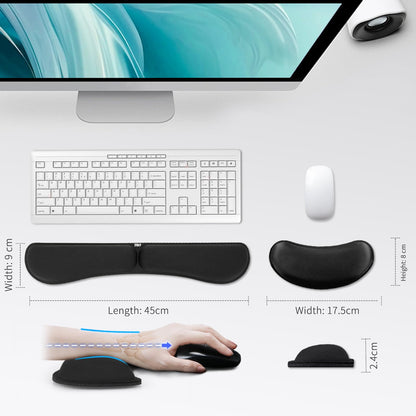 Zibly Ergonomic Gel Memory Foam Keyboard Wrist Rest & Mousepad Rests for Computer, Silky Wrist Rest for Typing, Laptop, and Mouse Desk Pads Support Hand and Arm, 2 Piece Pad for Office and Travel