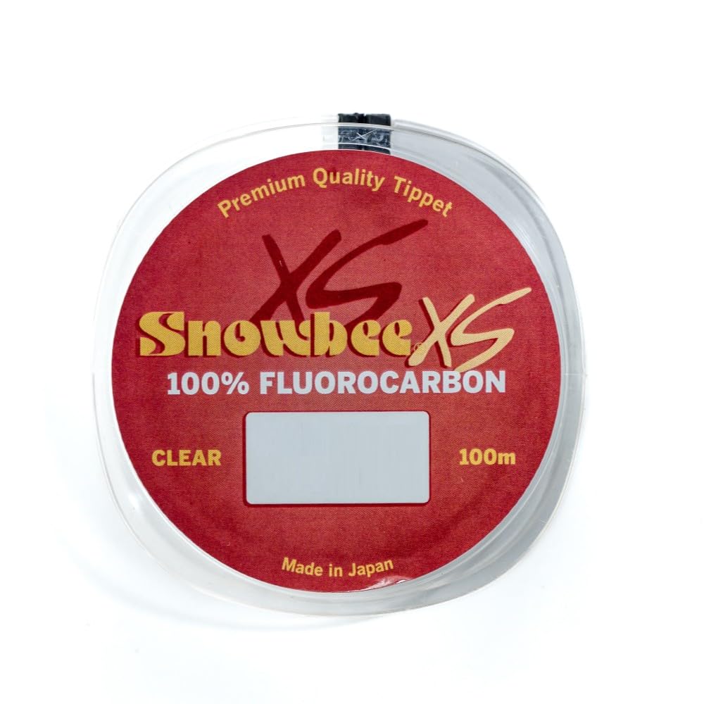 Snowbee XS Fluorocarbon Clear Leader Line – 100% Fluorocarbon Fishing Leader Material, 100 m Spool, Breaking Strain 7 lb
