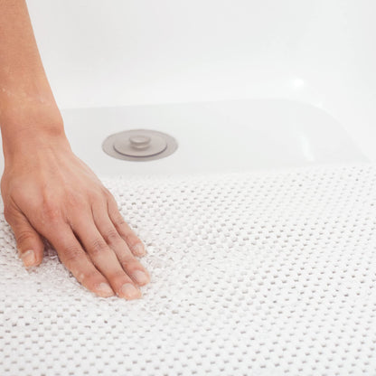 Duck Brand Softex Bath Mat for Tubs, Machine Washable, 17 x 36 Inches, Taupe, Skid Resistant (442097)