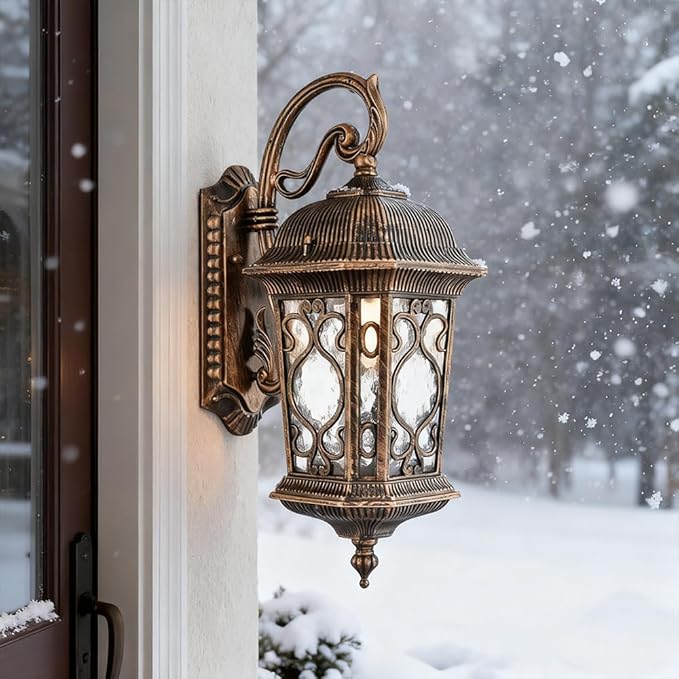 Outdoor Wall Lights Waterproof Outside Porch Light Water Glass Exterior Wall Sconces for Garage Porch Doorway