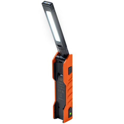 Klein Tools 56073 Foldable Handheld Work Light, 500-Lumen LED with 180-Degree Pivot and 270-Degree Rotation, USB-C Rechargeable Flashlight with Built-In Spotlight, Magnetic Base, IP54-Rated