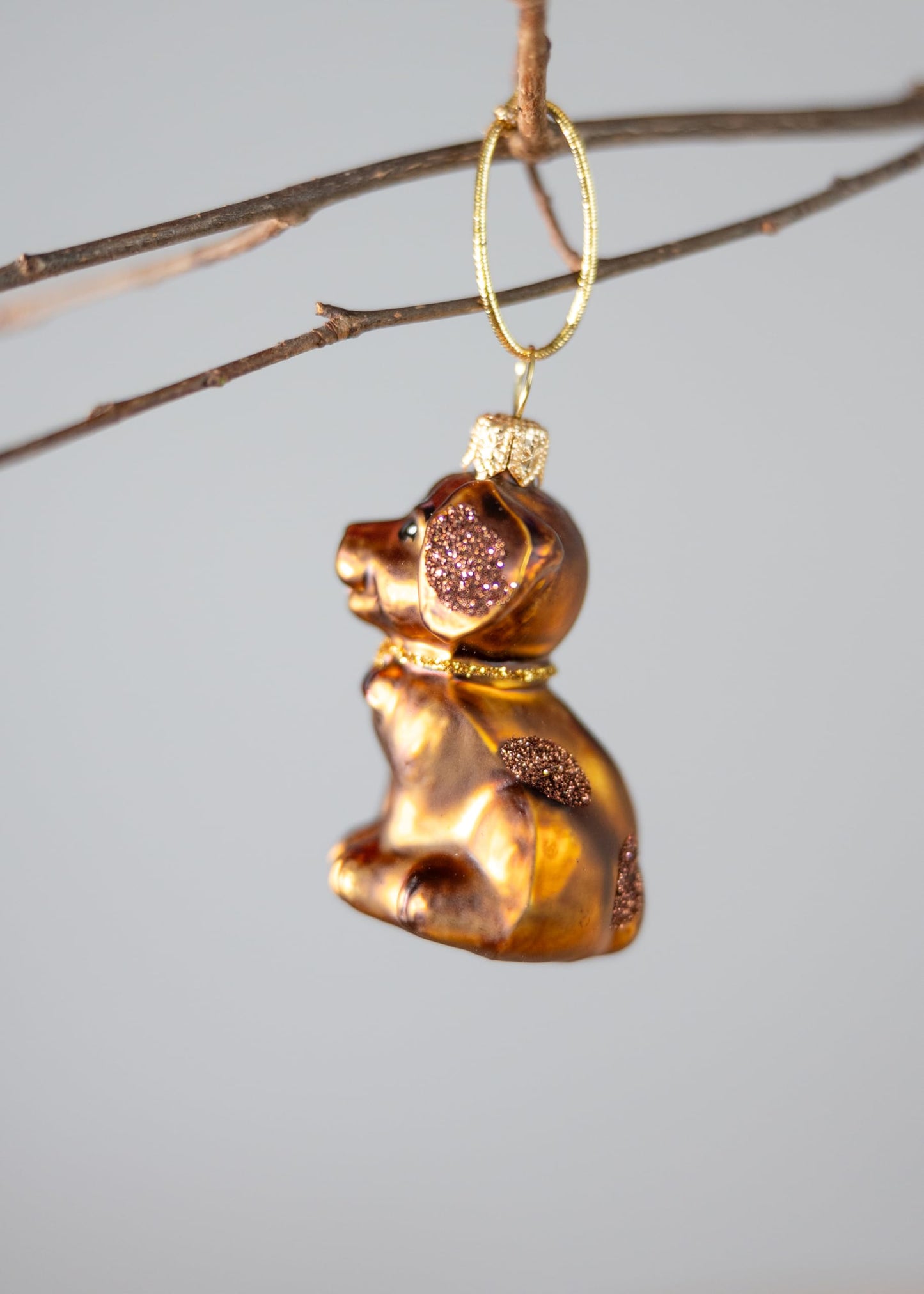Polish Gallery Tiny Tree Ornaments Dog Handcrafted Mouth Blown Glass Miniature Ornaments for Christmas Tree Mini Christmas Tree Ornament Set Made in Poland