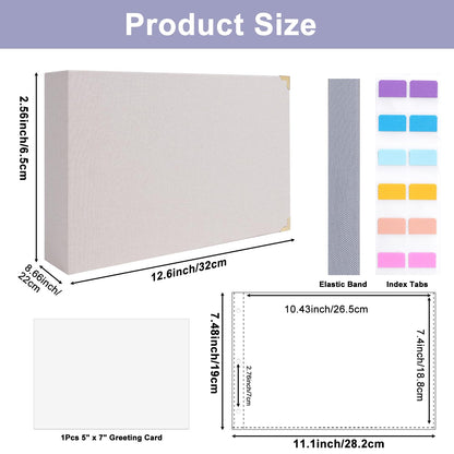 Greeting Card Storage Organizer, Insert One Opened Card per Sheet, D-Ring Binder Organizer for 4x6'' 5x7'' Birthday Christmas Cards, Linen Cover Card Keeper 100 Cards, Stickers, Photos Protection
