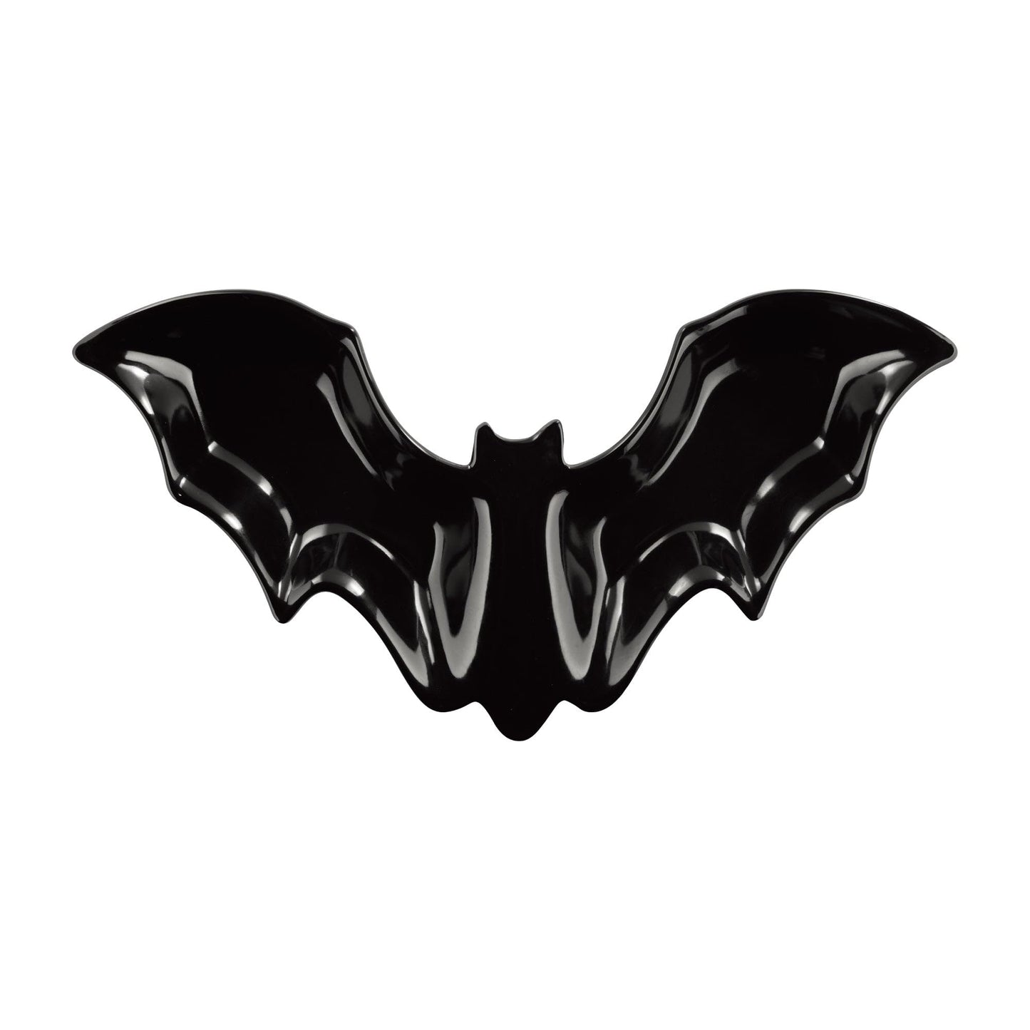 UPware Bat Shaped Melamine Serving Platter, Halloween Party Tray, Fun Spooky Design, for Candy, Snacks, and Desserts, Black, 16 x 8.5 Inch
