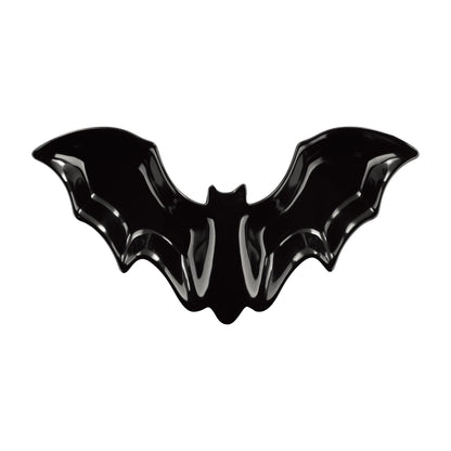 UPware Bat Shaped Melamine Serving Platter, Halloween Party Tray, Fun Spooky Design, for Candy, Snacks, and Desserts, Black, 16 x 8.5 Inch