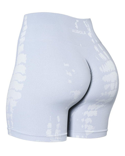 AUROLA Serpent Seamless Scrunch Workout Shorts for Women,Tummy Control Squat Proof Ribbed Thick Active Gym Short