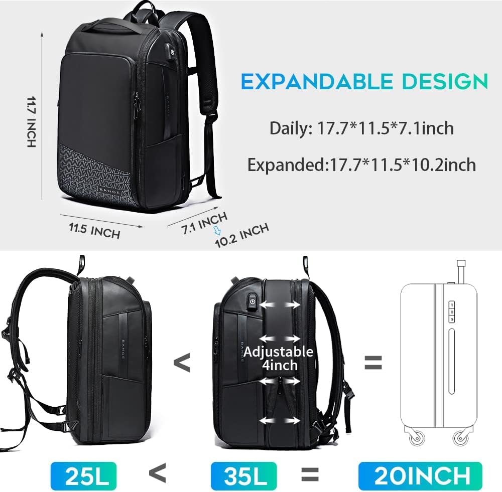 BANGE Travel Backpacks,Weekender Carry On Backpack, Waterproof Men's Business Laptop Backpack for 15.6inch