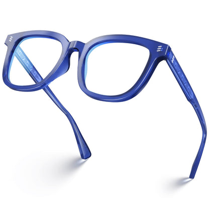 VISOONE Square Classic Blue Light Blocking Glasses with Non Prescription Anti Glare For Women and Men NOE