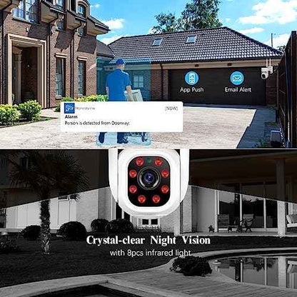 OOSSXX (2-Way Audio & PTZ Camera) 5MP Extend Wireless PTZ Camera WiFi Security System Pan, 24/7 Auto Tracking for Outdoor Indoor,Night Vision,2-Way Audio Surveillance DVR Set