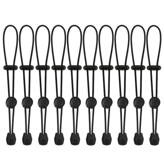10pcs Backpack Hiking Poles Holder, Adjustable Elastic Rope Lanyard, Walking Stick Fixing Buckle, Outdoor Quiver Straps (Black)