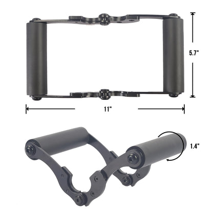 KYLINFIT V Bar Row Landmine Handle Attachment for Barbell Bars，Solid Mine Double D Row Handle Grips with Non-Slip Rubber Grips, T-Row Attachment for Olympic Strength Training Bars