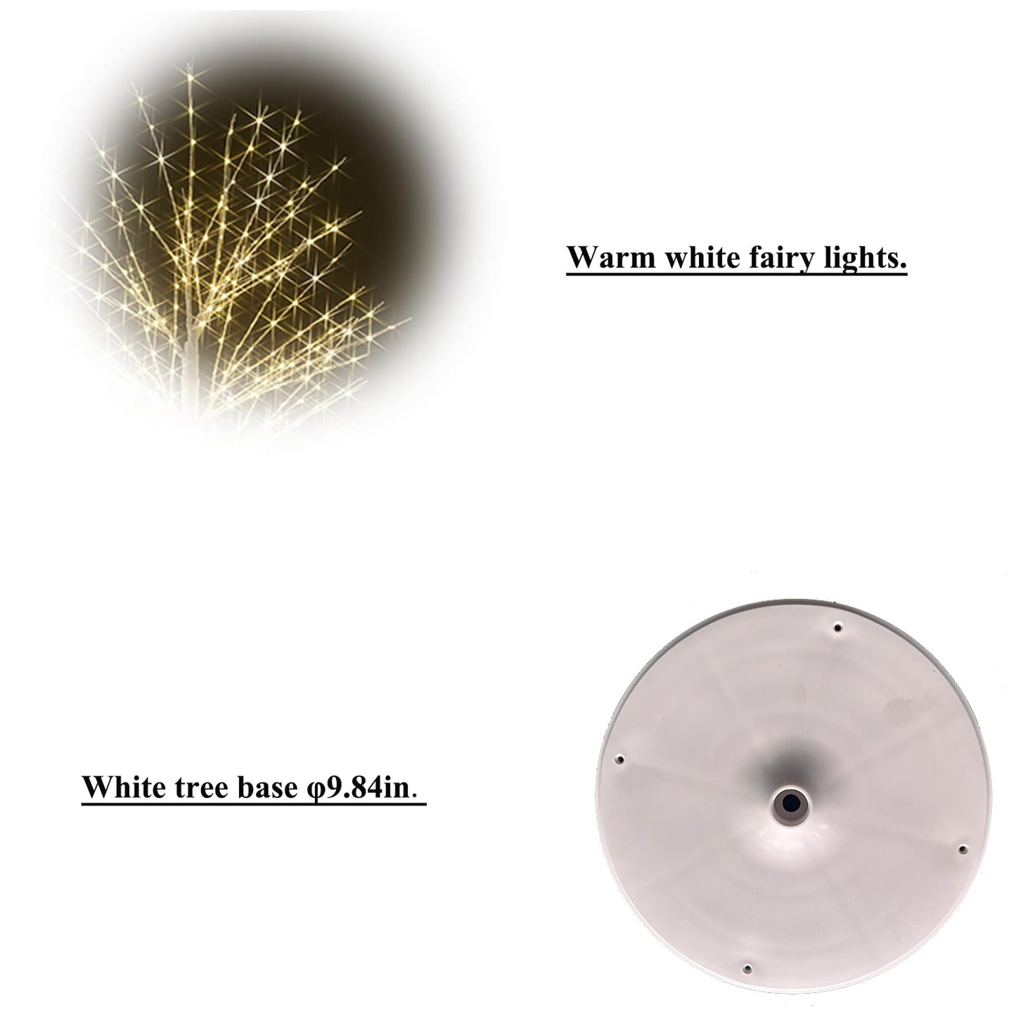 Hairui Lighted White Tree with 576L Warm White Fairy Lights 4FT, Twig Tree with Lights for Indoor Outdoor Home Thanksgiving Christmas Winter Holidays Party Decoration