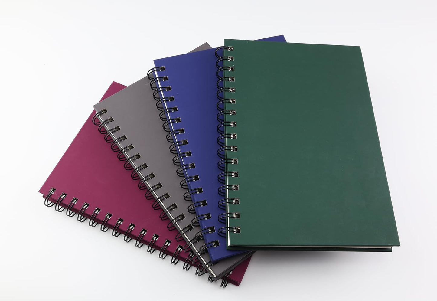 Aacehlh Spiral Notebook Journal,4 Pack A5 Hardcover Spiral Notebooks,5.7" x 8.5",160 Pages,100gsm Paper,College Ruled Journals for Study and Notes (Red, Green,Blue,Grey)