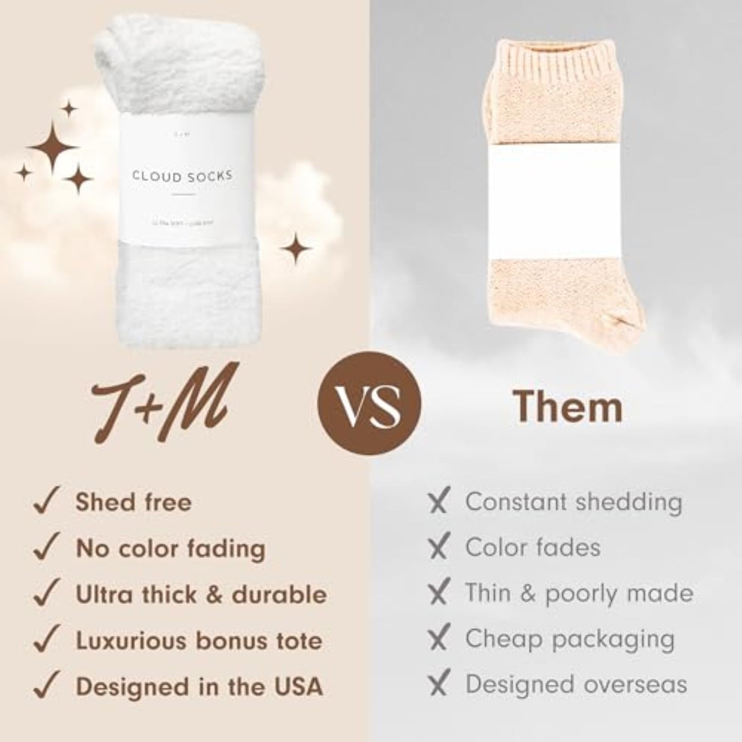Unboxme Fuzzy Socks for Women & Men - Premium Cloud Socks, Ultra-Soft Warm Sleep Socks, Cozy Fluffy Comfort, 2 Pairs White