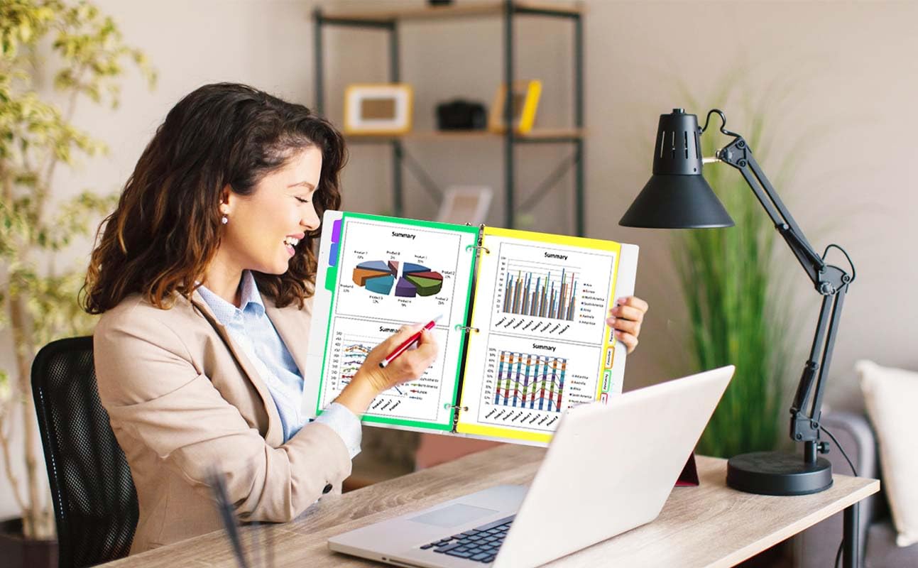 24PCS/3 Set 3-Ring Binder Dividers with Tabs,8 Tab Plastic File Dividers,Binder Separators with tabs for Office/School Supplies