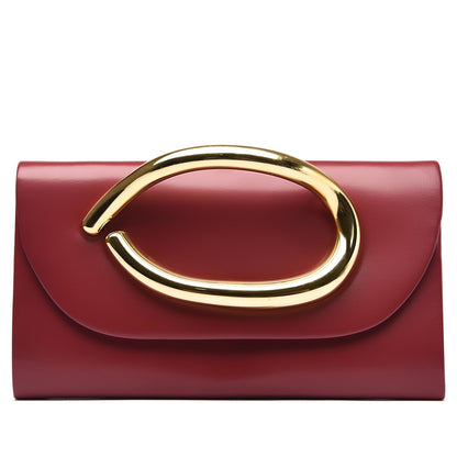 MYHOZEE Clutch Purses for Women Vegan Leather Evening Bag Formal Elegant Wedding Clutch Trendy Gold Handle Purses