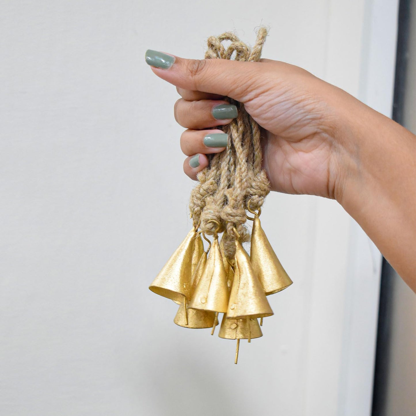 Christmas Hanging Large Cow Bells - Rustic Golden Metal Bells for Farmhouse, Garden & Holiday Décor (Small (Set 10))