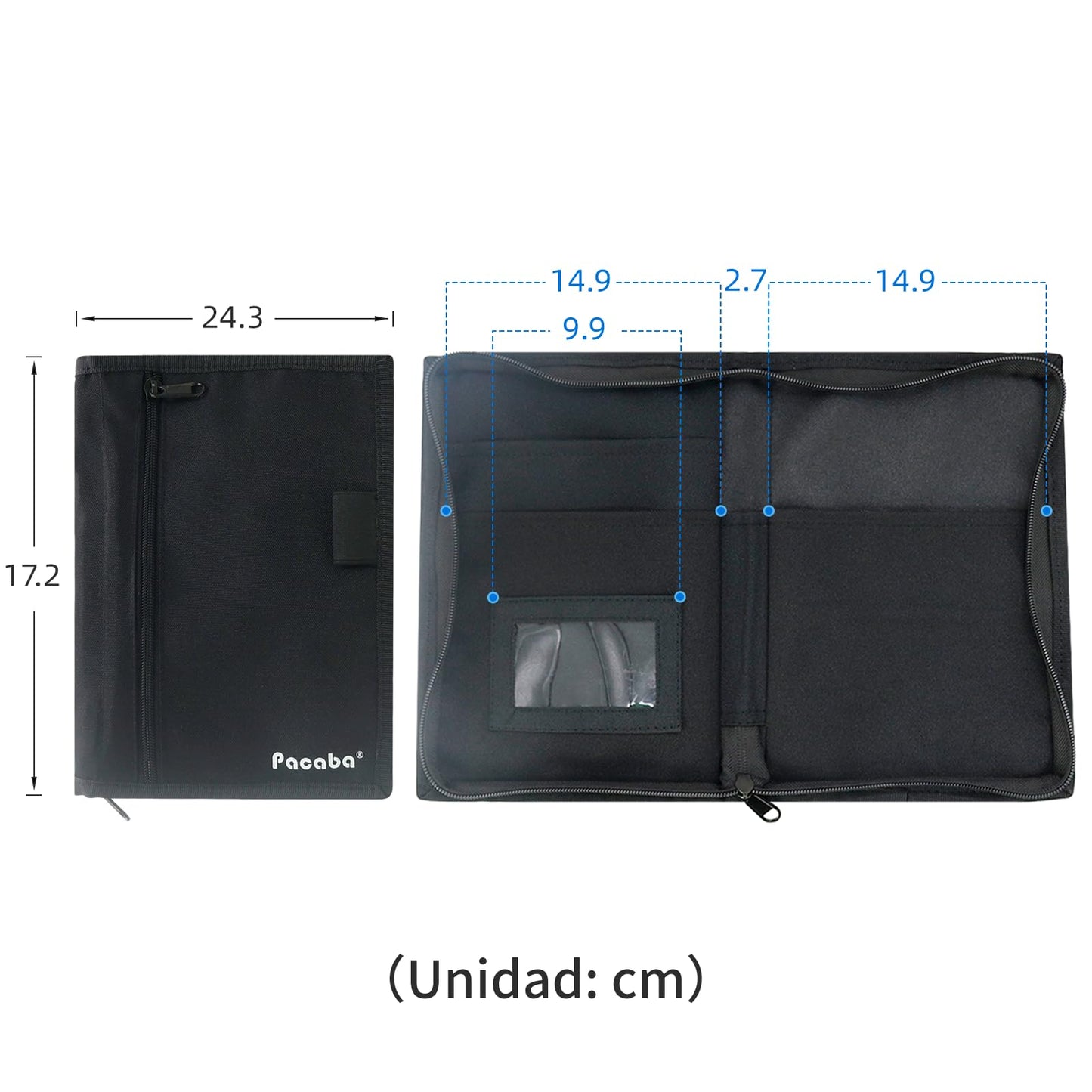 Car Registration and Insurance Card Holder, Glove Box Organizer Vehicle Document Wallet with Clear Compartments, Auto Document holder for Driver License, Car Insurance Vehicle Registration (Black)