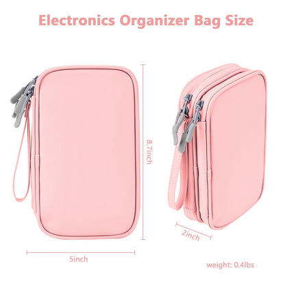 DDgro Travel Accessories Organizer Electronics Pouch for Keeping Certificates Charger/Power Bank/Cables/Mouse/Earphone (Medium, Black)