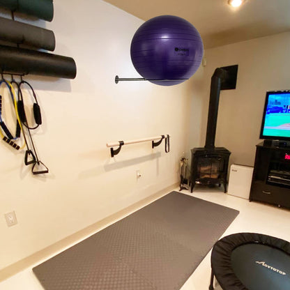 Wall Mounted Stainless Steel Exercise Ball Holder, Sturdy Yoga Ball Storage Rack, Stability ball Display Holder, for Exercise/Yoga/Stability Balls 32 cm to 86 cm (13" to 34"), With mounting screws