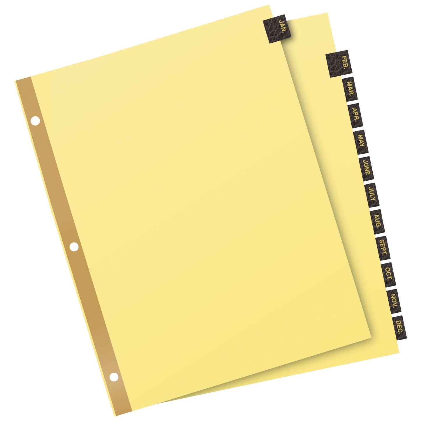 Avery Jan-Dec Dividers for 3 Ring Binders, 12 Tabs per Set, Pre-Printed Black Leather Tabs, Great for Organizing Records, Reports, Finances, and Other Important Documents (3 Sets of 26180)