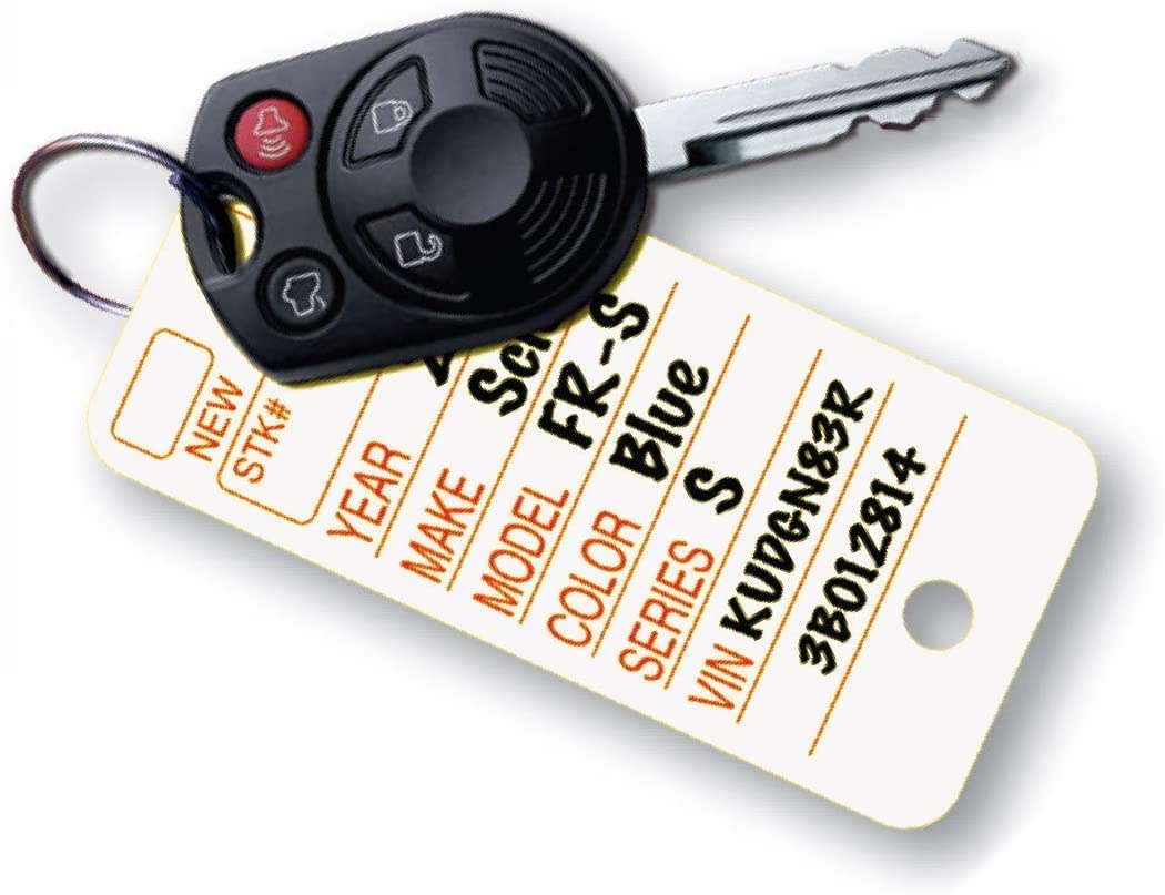 Poly Tag White Key Tags with Ring - 250 Count - Includes Rings and 2 Fine Point Pens - Plastic Car and Automotive Dealer Tags