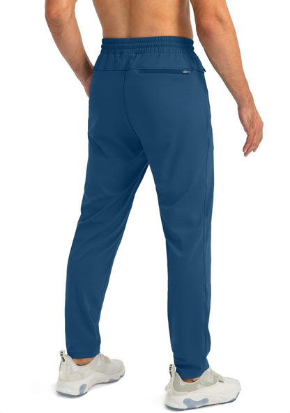 G Gradual Men's Sweatpants with Zipper Pockets Tapered Joggers for Men Athletic Pants for Workout, Jogging, Running (Dark Blue, Small)