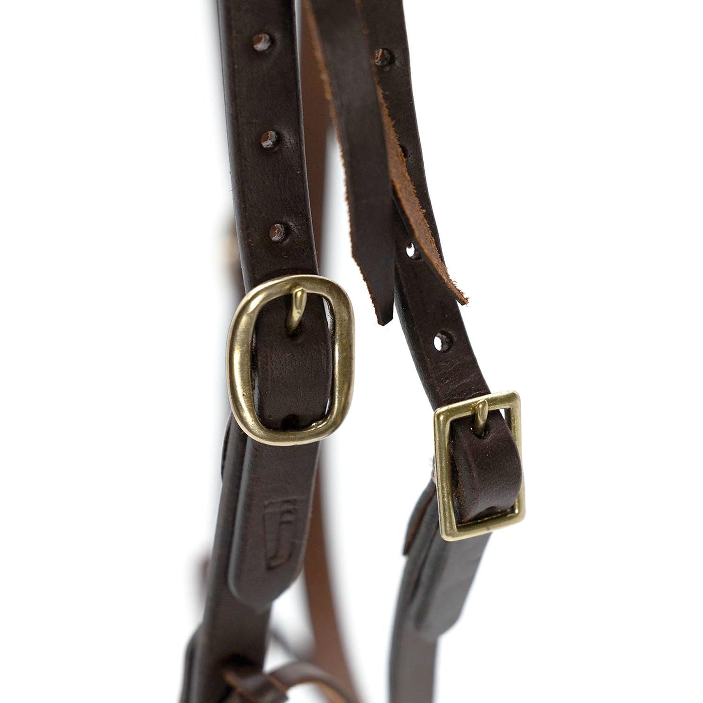 Jeffers LuxeLeather Heavy Oiled Leather Browband Headstall with Water Tie Bit Ends for Horses - Adjustable Western Horse Bridle Headstall, Harness Leather Tack for Riding Training Trail - Full Size
