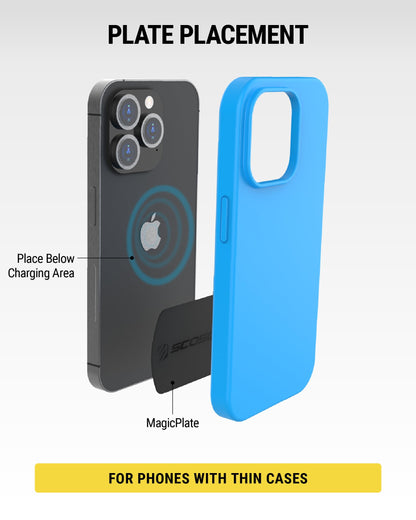 Scosche MAGRKI MagicMount Replacement Metal Plate Kit for Phone, Metal Plates for Magnetic Mount Cell Phone Holder for Car, Universal with All Devices and Phone Case, Black
